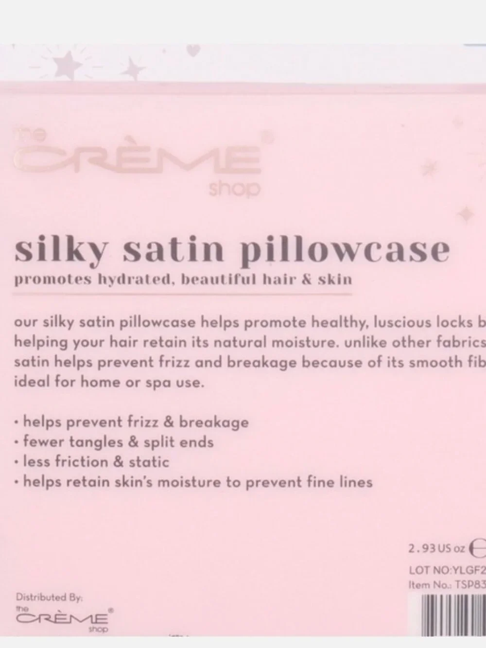 The Crème Shop Silky Satin Pillowcase (Blush Constellation)